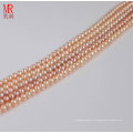 4-5mm Pink Nature Freshwater Pearl Strands, Button Round